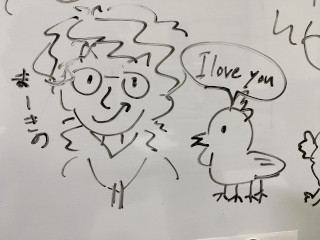 生徒による教室長似顔絵です