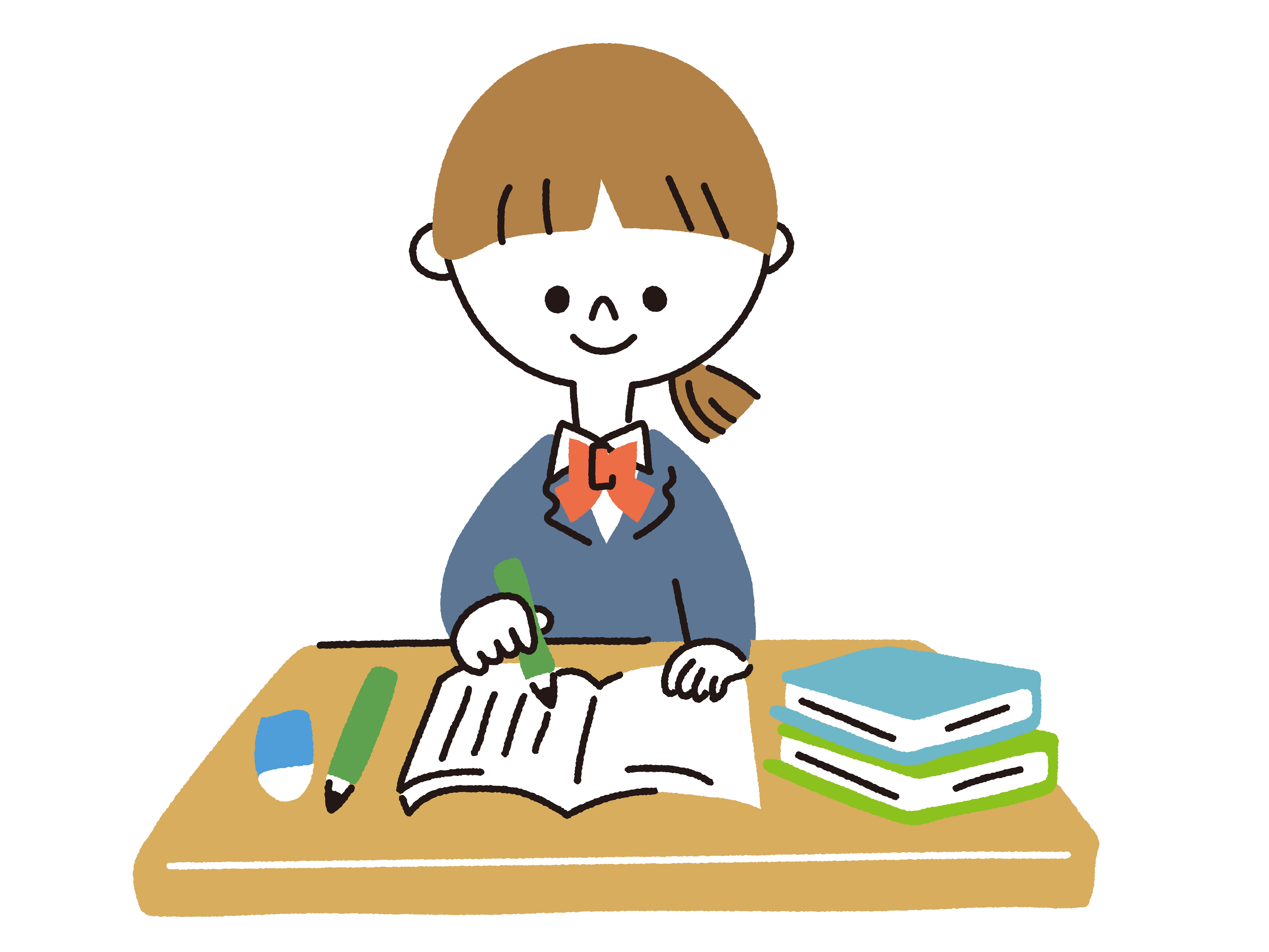 とりあえず机に向かっている中学生