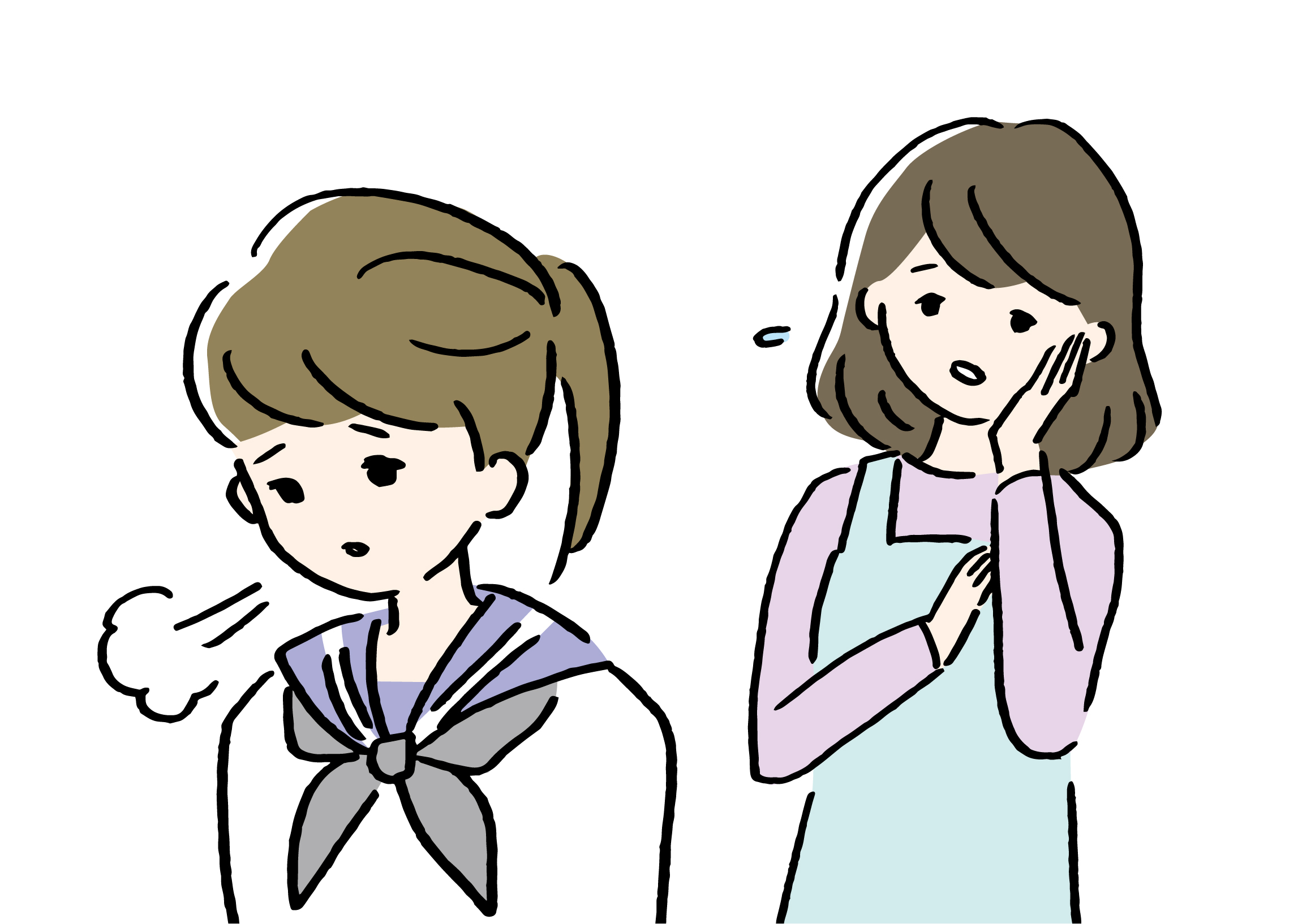 子どものことを心配する母親
