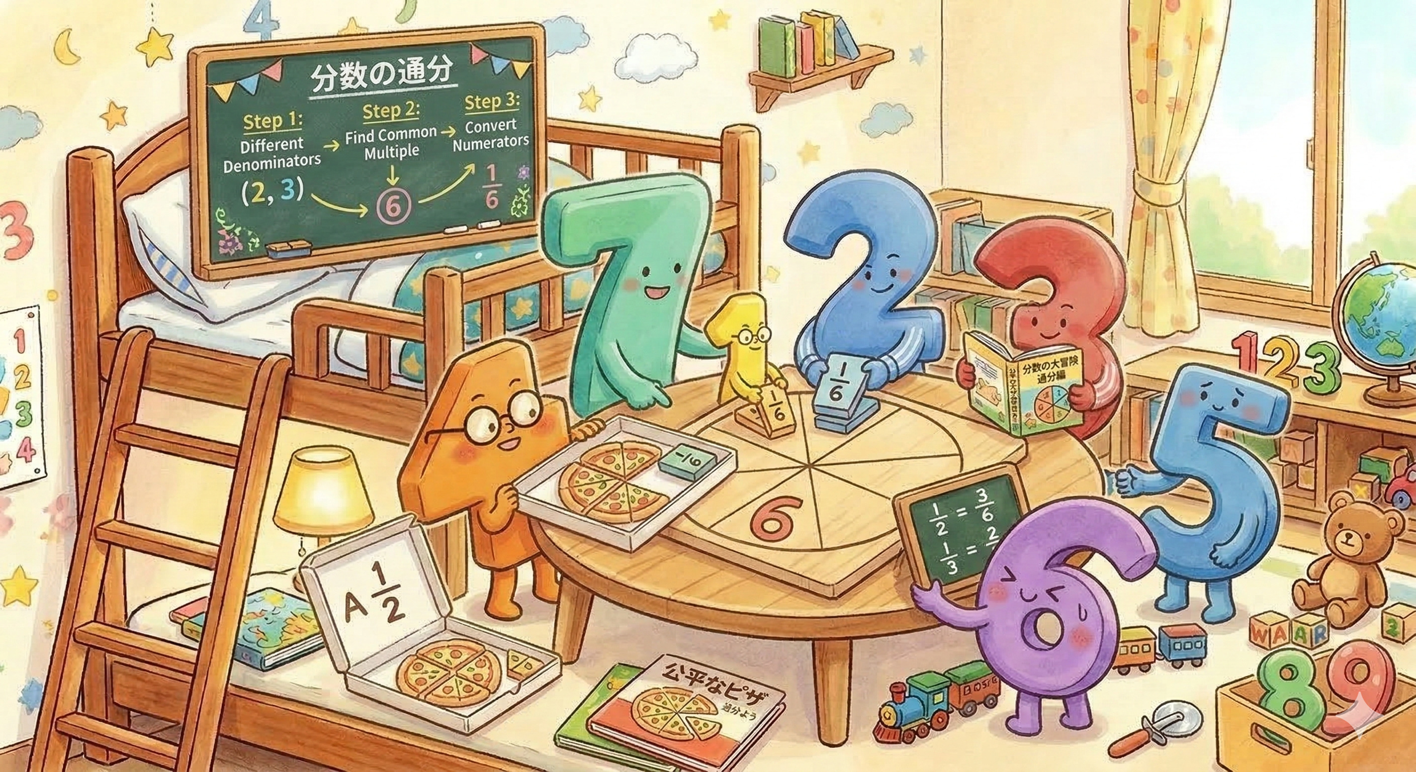 数字を整理している数字たち