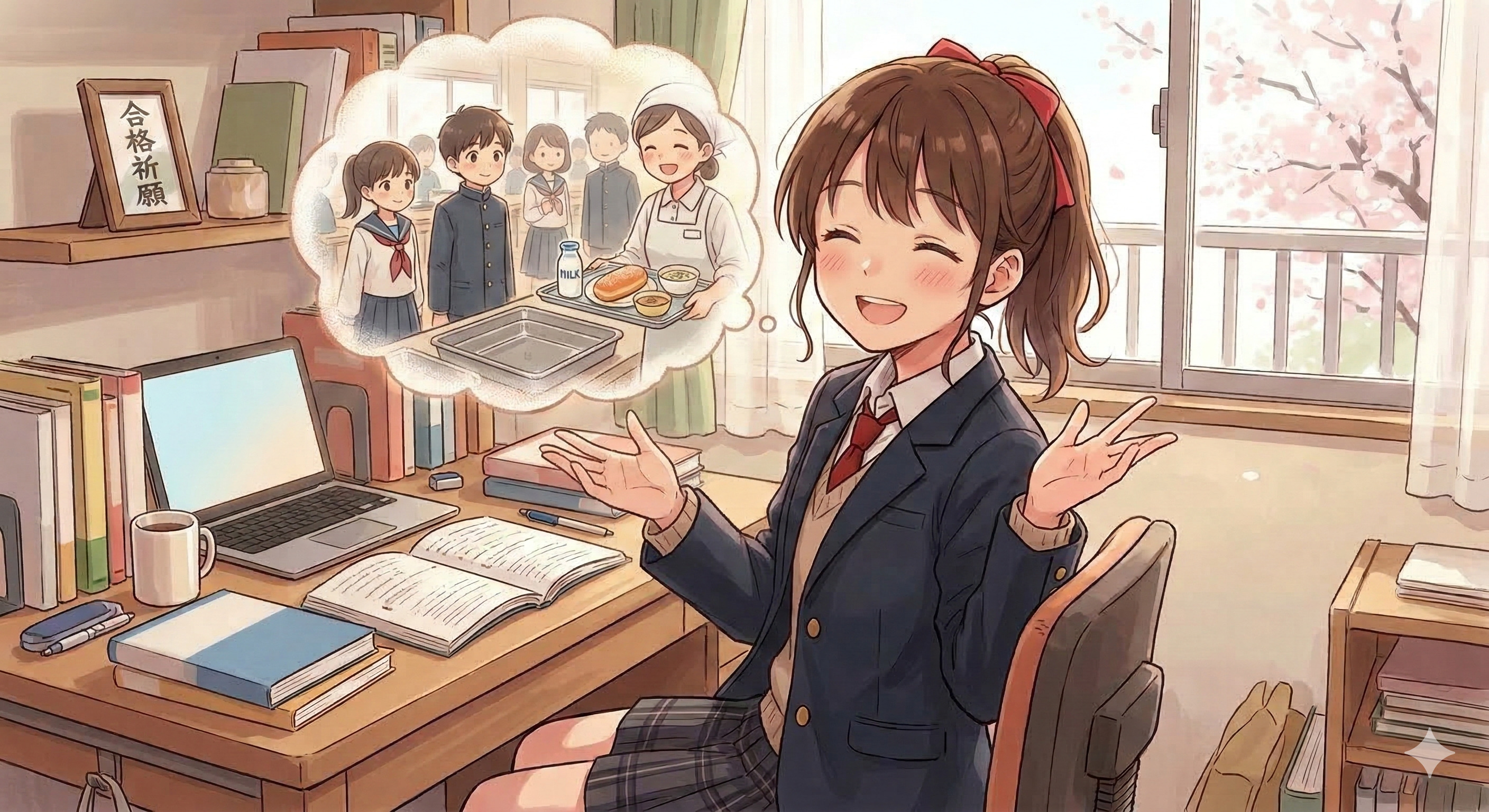 揚げパンの話をする受験生