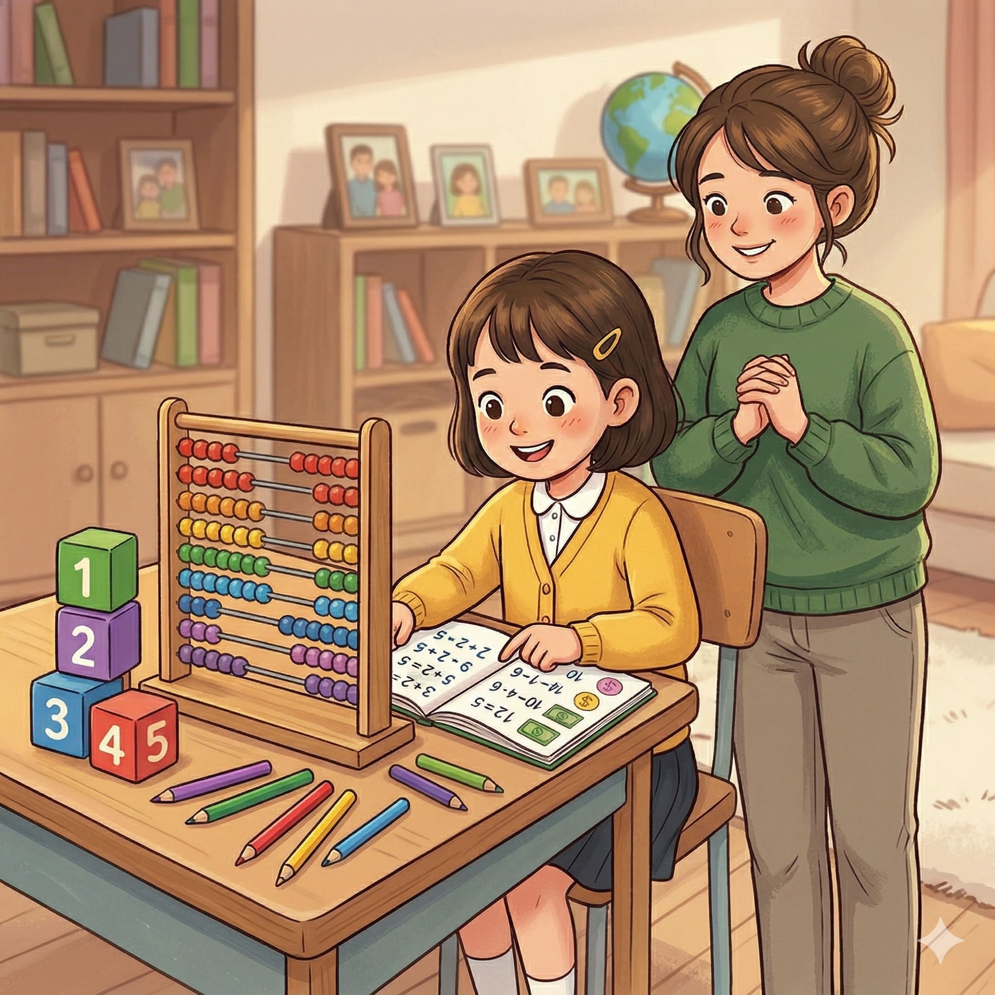 娘を見守る母親