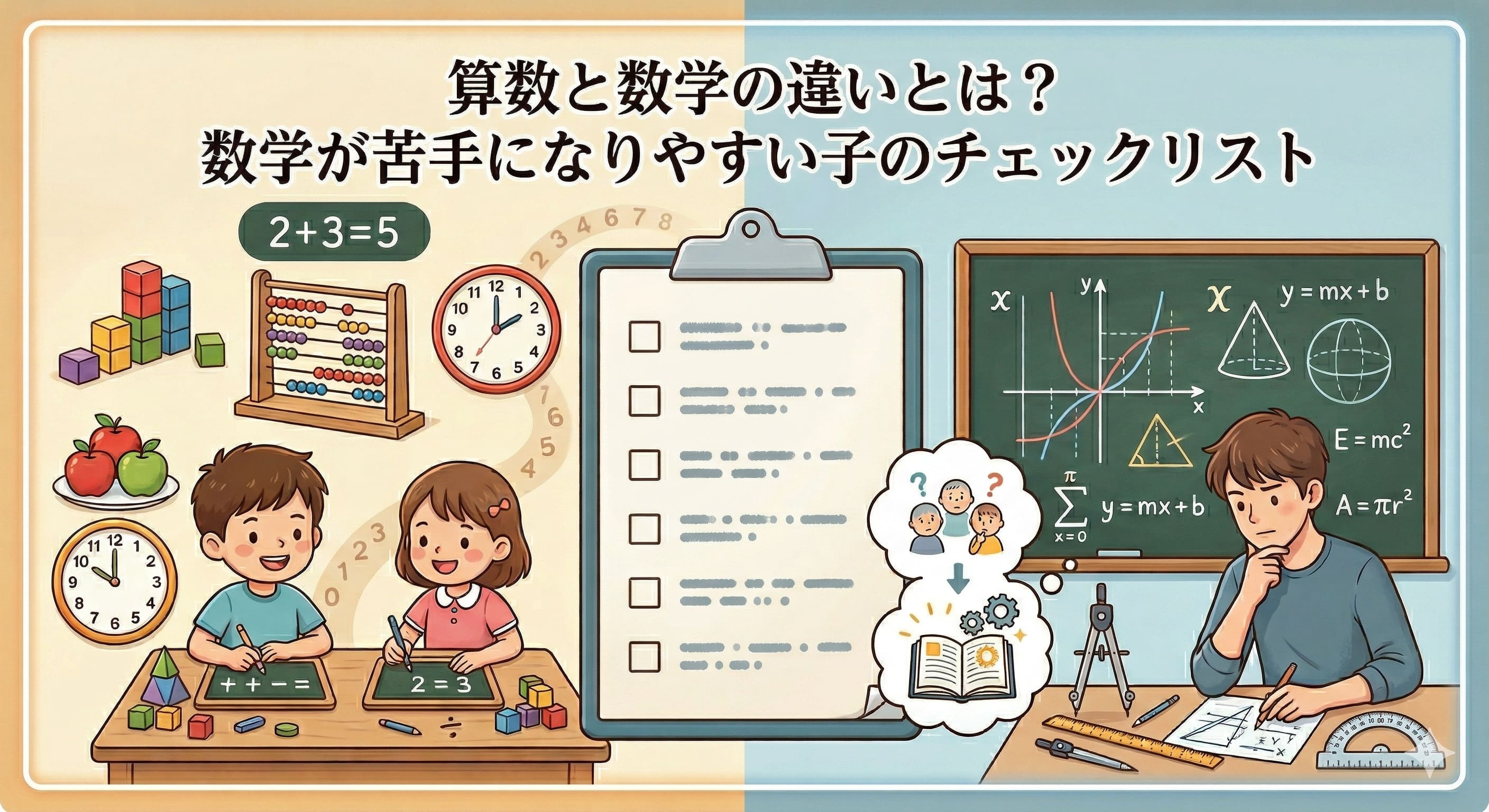 算数と数学の違いについて